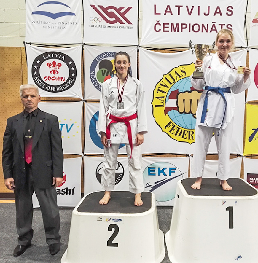 Alojas karatistiem medaļas Latvijas čempionātā
