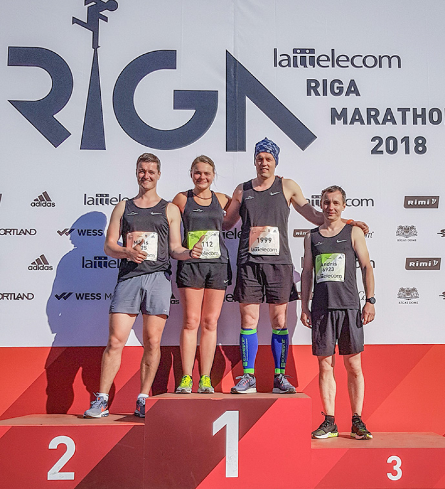 Mūspuses skrējēji aktīvi «Lattelecom» maratonā Rīgā