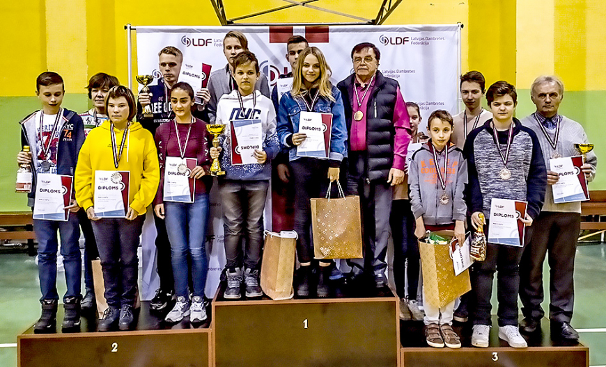 Latvijas kadetu komandu čempionātā mūsu dambretistu pārsvars
