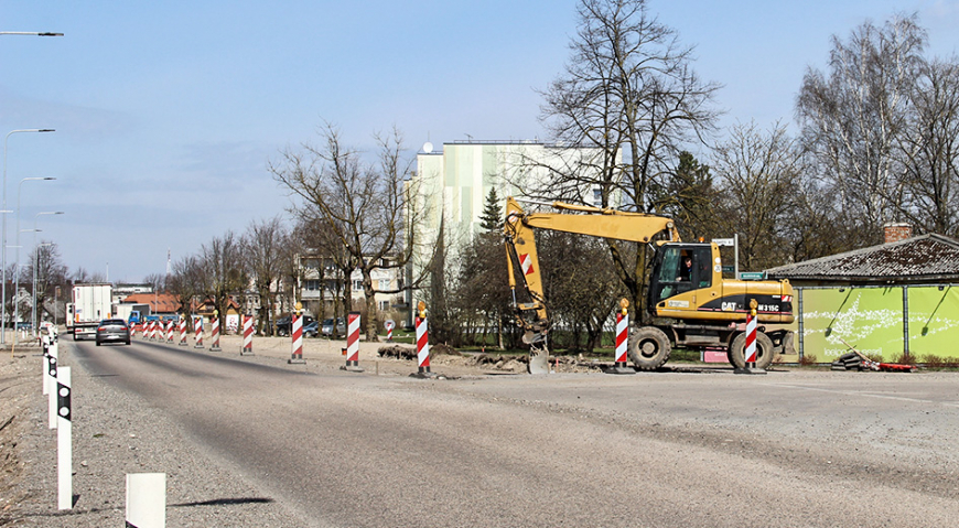 Tranzītielas pārbūve Salacgrīvā notiek ar pilnu jaudu