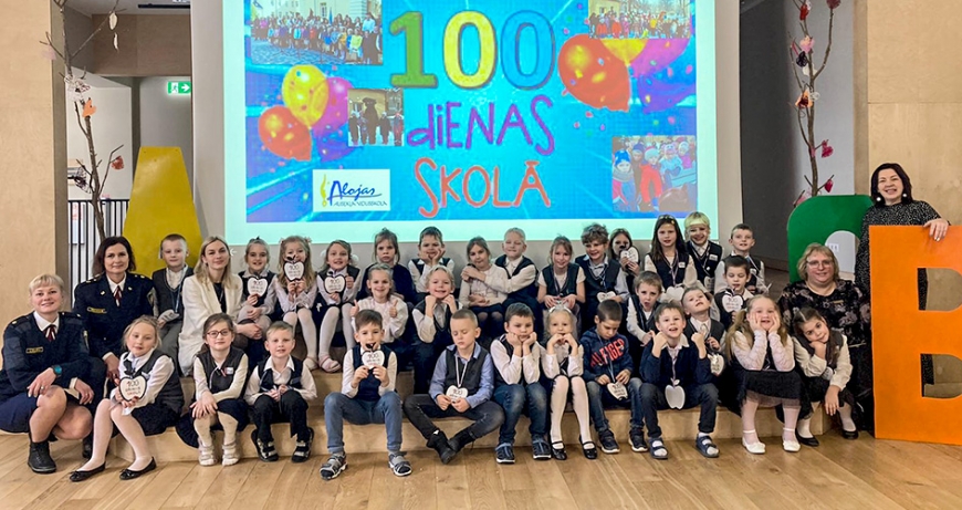 Alojas pirmklasniekiem – svētki «100 dienas skolā»