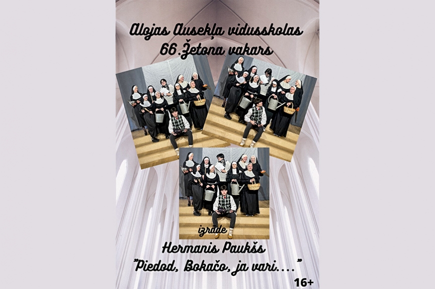 Alojas Ausekļa vidusskolas divpadsmitklasnieki iestudējuši «Piedod, Bokačo, ja vari!»