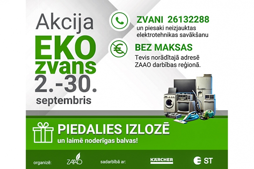 ZAAO aicina piedalīties akcijā «EKO ZVANS»