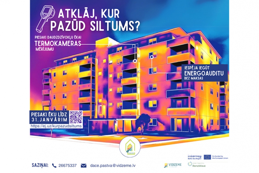 Var pieteikt daudzdzīvokļu ēkas termokameras mērījumiem