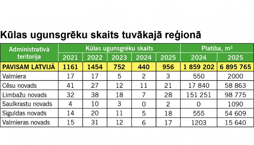Kūlas ugunsgrēku skaits pērn atkal pieaudzis