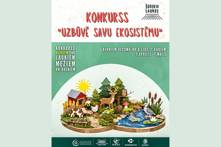 2.–5. klašu skolēni aicināti piedalīties konkursā «Uzbūvē savu ekosistēmu»