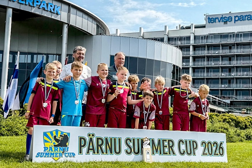 Jaunie futbolisti spoži aizvada «Pärnu Summer Cup 2026» turnīru Igaunijā
