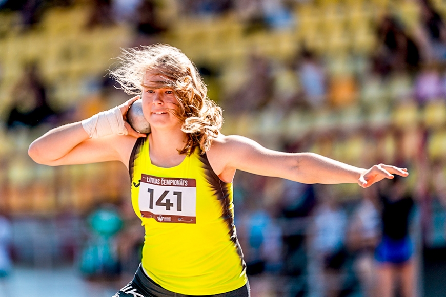 Agnesei Bērziņai valsts U16 rekords arī lodes grūšanā